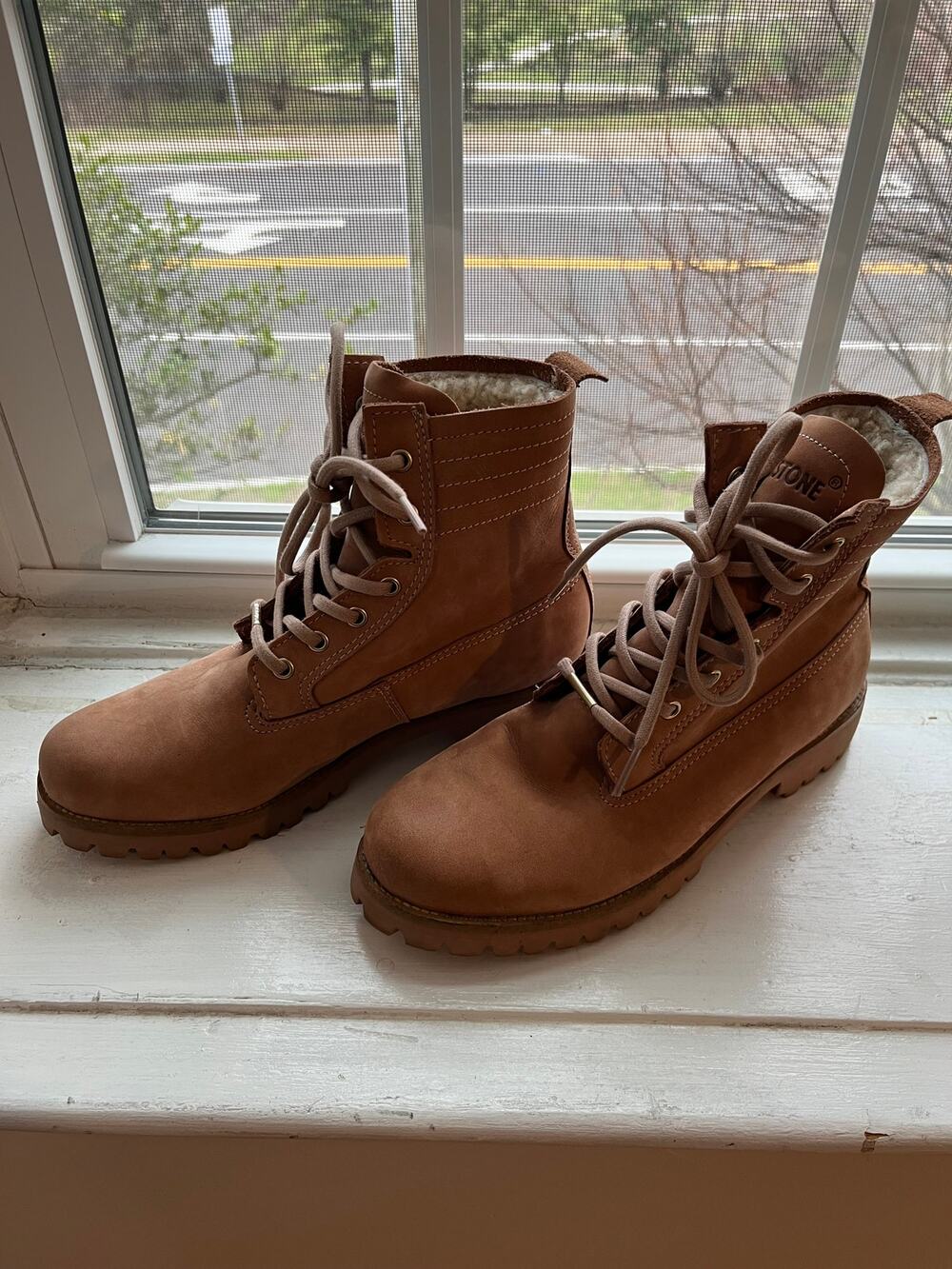 Blackstone TG42 Cafe Au Lait Leather Sherpa Lined Boots EU 37 US 7 Winter Work